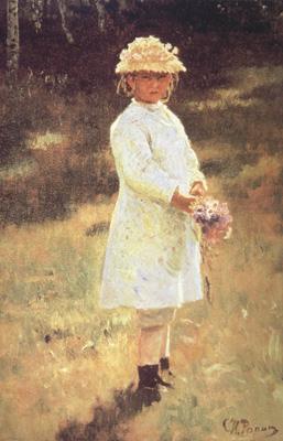 Ilya Repin Girl with a Bouquet (Vera,the Artist's Daughter) (nn02) Sweden oil painting art